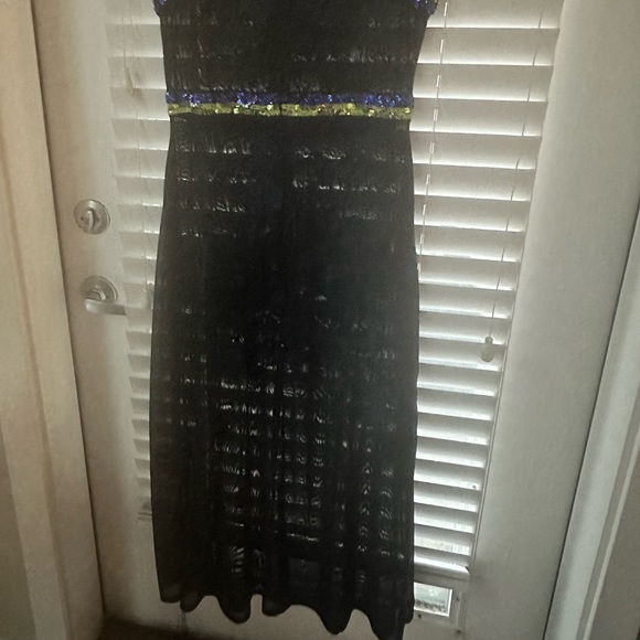 Cynthia Rowley Mesh Gown with Beading and Embroidary - Picture 5 of 8